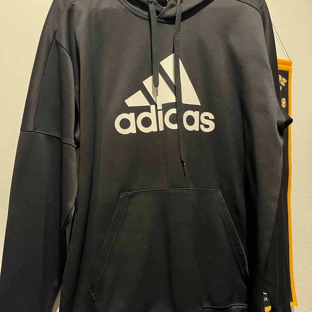Adidas Men's Black Hoodie with Logo